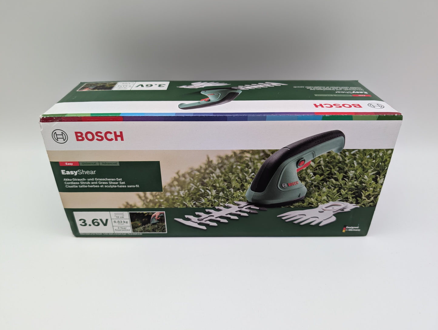 Bosch EasyShear Akku-Strauchschere - 3,6V, 1.5 Ah Akku (0600833303) NEU