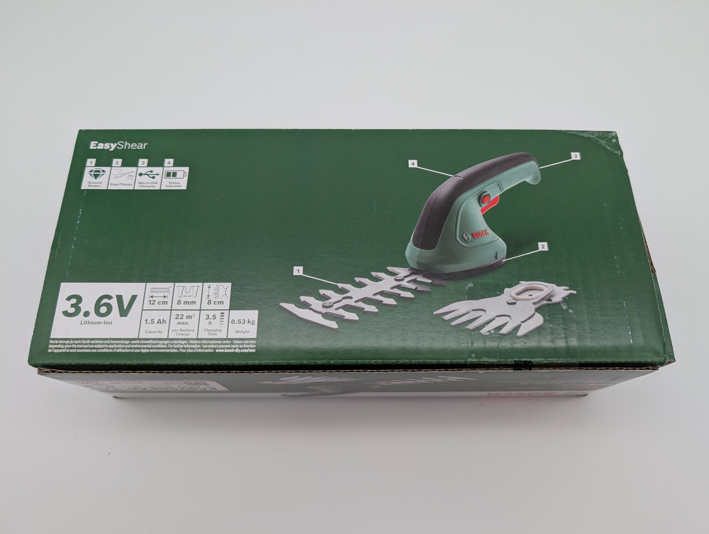 Bosch EasyShear Akku-Strauchschere - 3,6V, 1.5 Ah Akku (0600833303) NEU