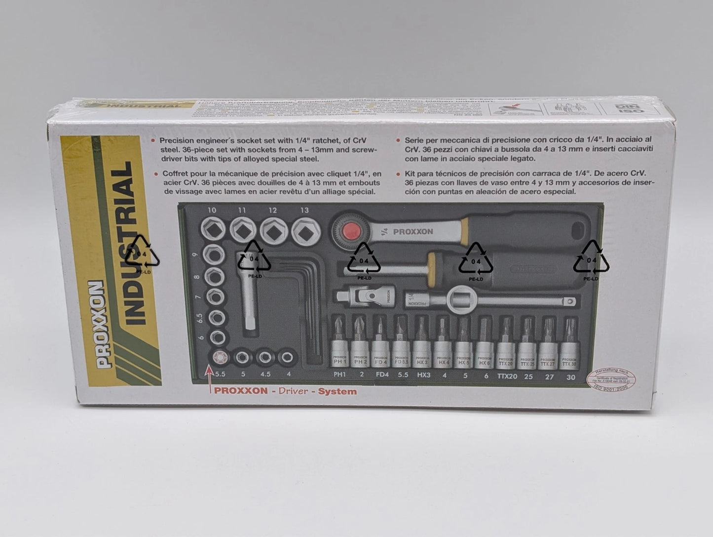 Proxxon Steckschlüsselsatz 1/4 Zoll inkl. Werkzeugbox, 36-tlg. - 23080 NEU