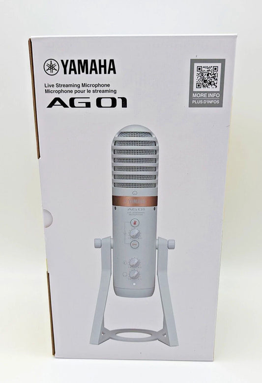 Yamaha AG01 White Live USB Kondensator Mikrofon Streaming Podcast Neu